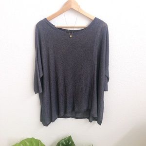 ❌SOLD❌ WHBM Navy Gold Threads Boat Knit Crossover Top